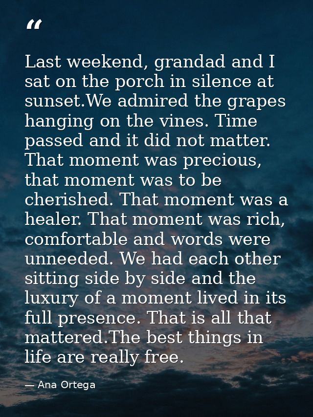 Last weekend, grandad and I sat on the porch in silence at sunset.We admired the grapes hanging on the vines. Time passe — Ana Ortega