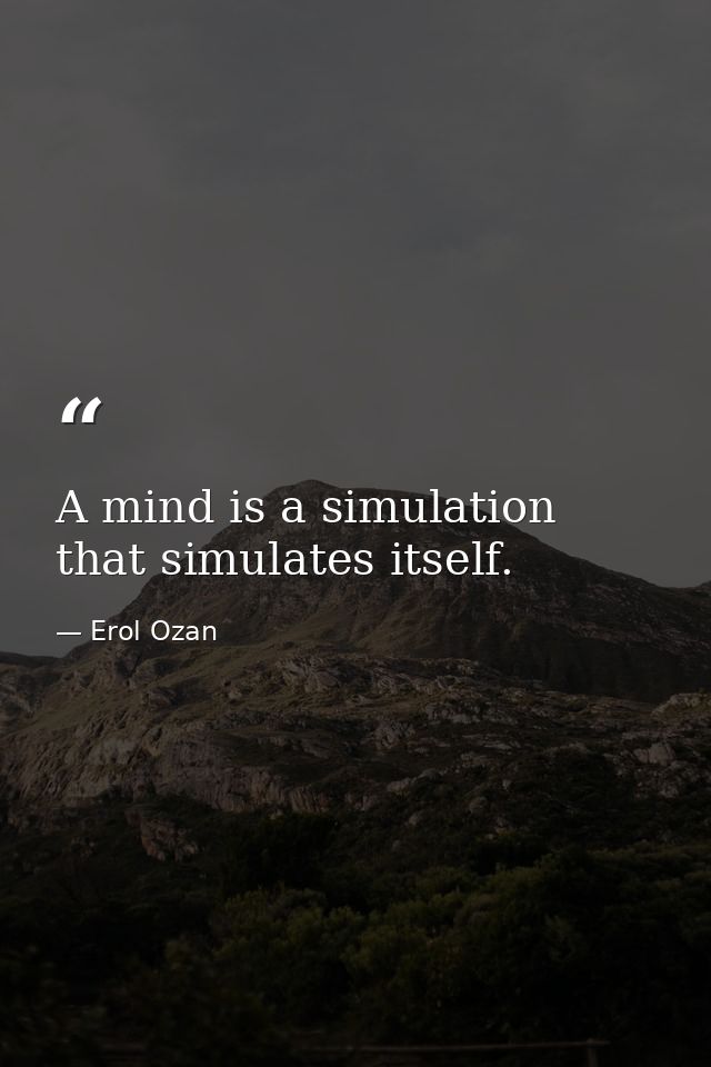 A mind is a simulation that simulates itself. — Erol Ozan