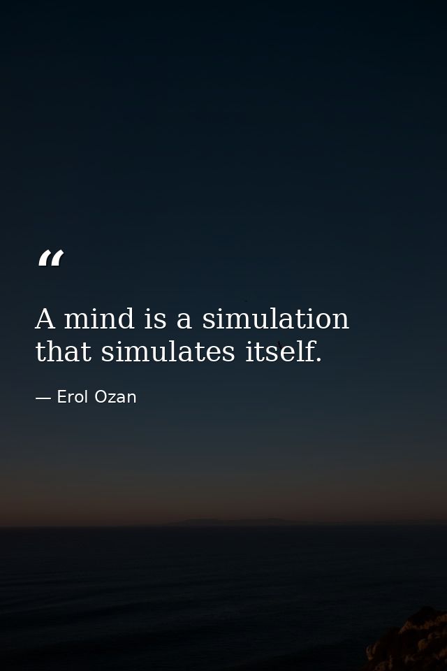 A mind is a simulation that simulates itself. — Erol Ozan