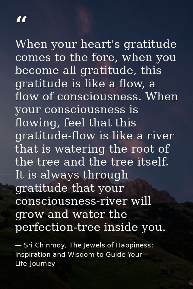 When your heart's gratitude comes to the fore, when you become all gratitude, this gratitude is like a flow, a flow of c — Sri Chinmoy, The Jewels of Happiness: Inspiration and Wisdom to Guide Your Life-Journey