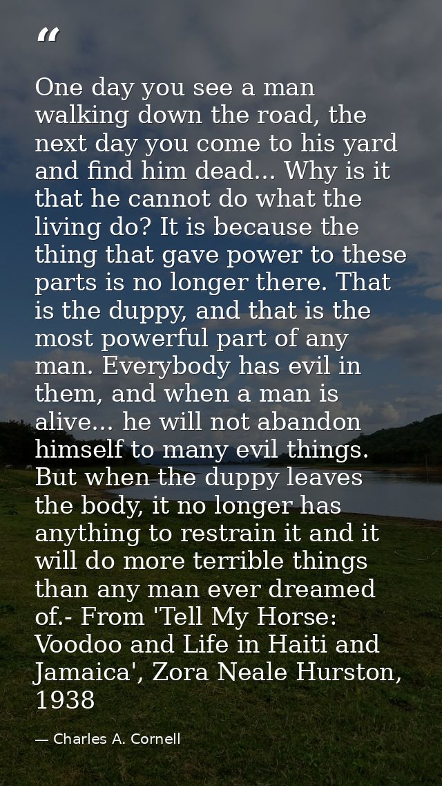 One day you see a man walking down the road, the next day you come to his yard and find him dead... Why is it that he ca — Charles A. Cornell