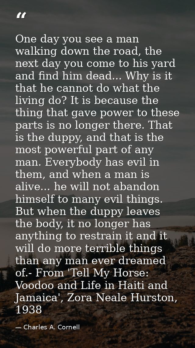 One day you see a man walking down the road, the next day you come to his yard and find him dead... Why is it that he ca — Charles A. Cornell