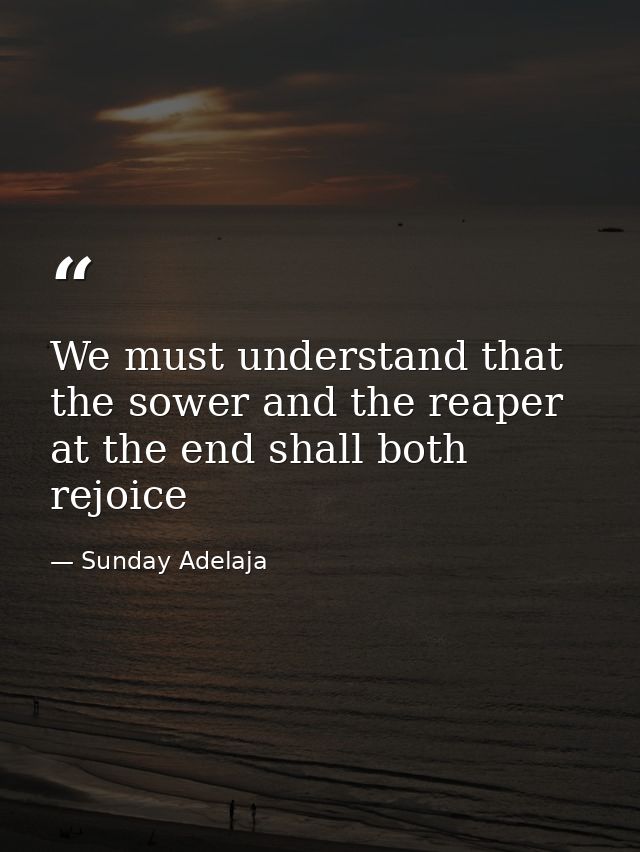 We must understand that the sower and the reaper at the end shall both rejoice — Sunday Adelaja