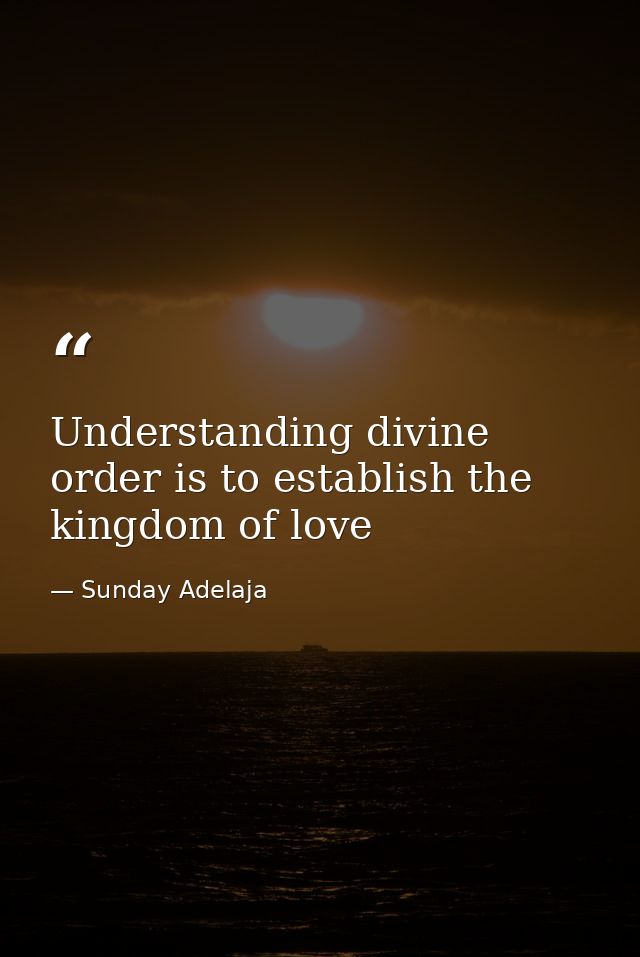Understanding divine order is to establish the kingdom of love — Sunday Adelaja