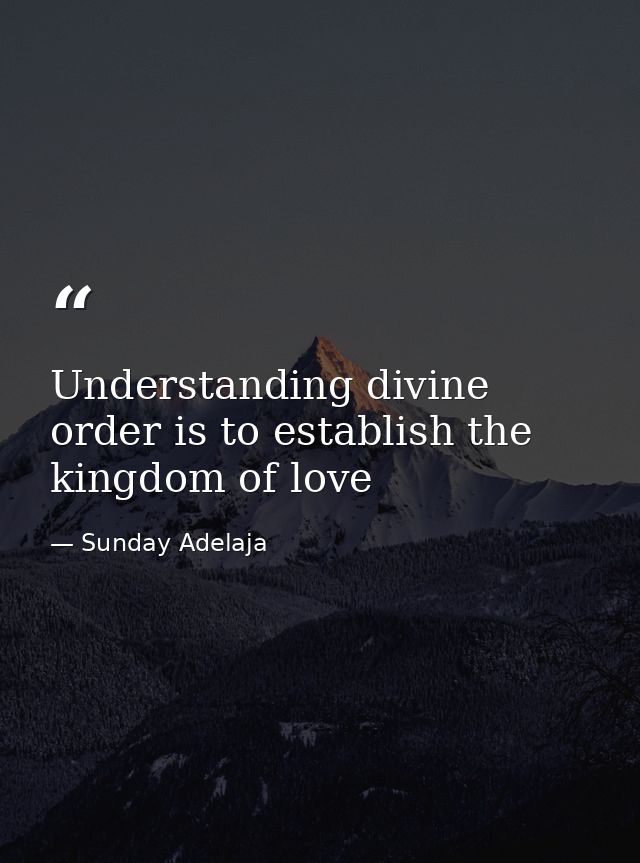 Understanding divine order is to establish the kingdom of love — Sunday Adelaja