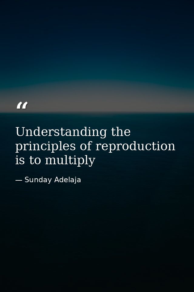 Understanding the principles of reproduction is to multiply — Sunday Adelaja