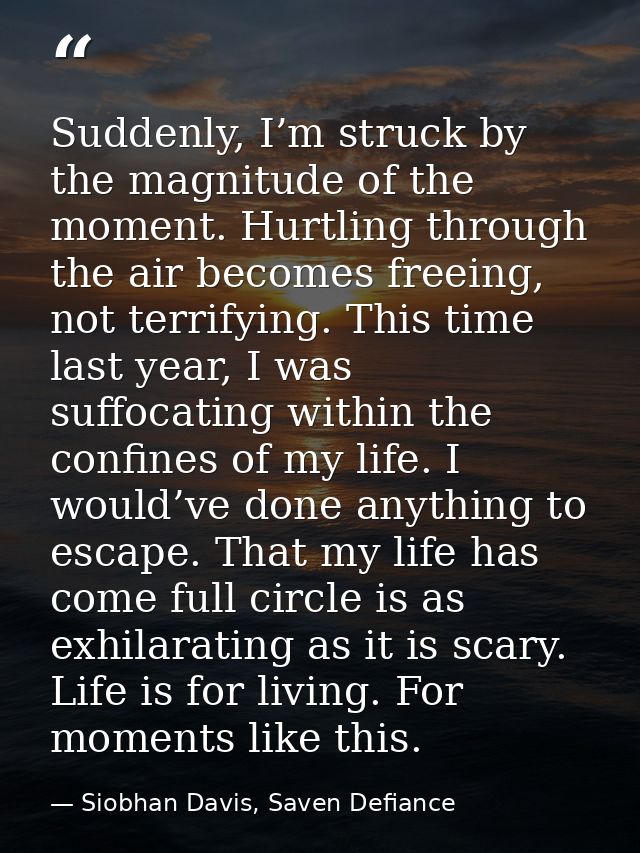 Suddenly, I’m struck by the magnitude of the moment. Hurtling through the air becomes freeing, not terrifying. This time — Siobhan Davis, Saven Defiance