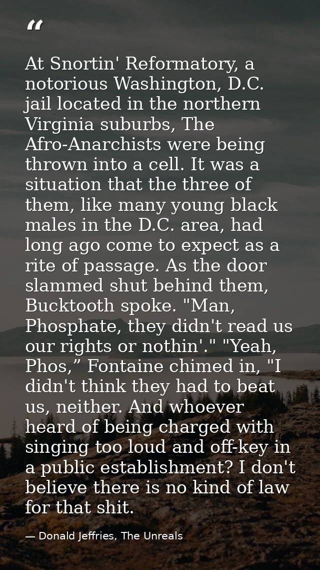 At Snortin' Reformatory, a notorious Washington, D.C. jail located in the northern Virginia suburbs, The Afro-Anarchists — Donald Jeffries, The Unreals
