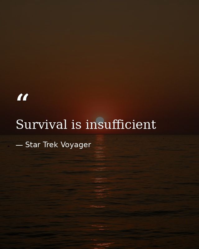 Survival is insufficient — Star Trek Voyager