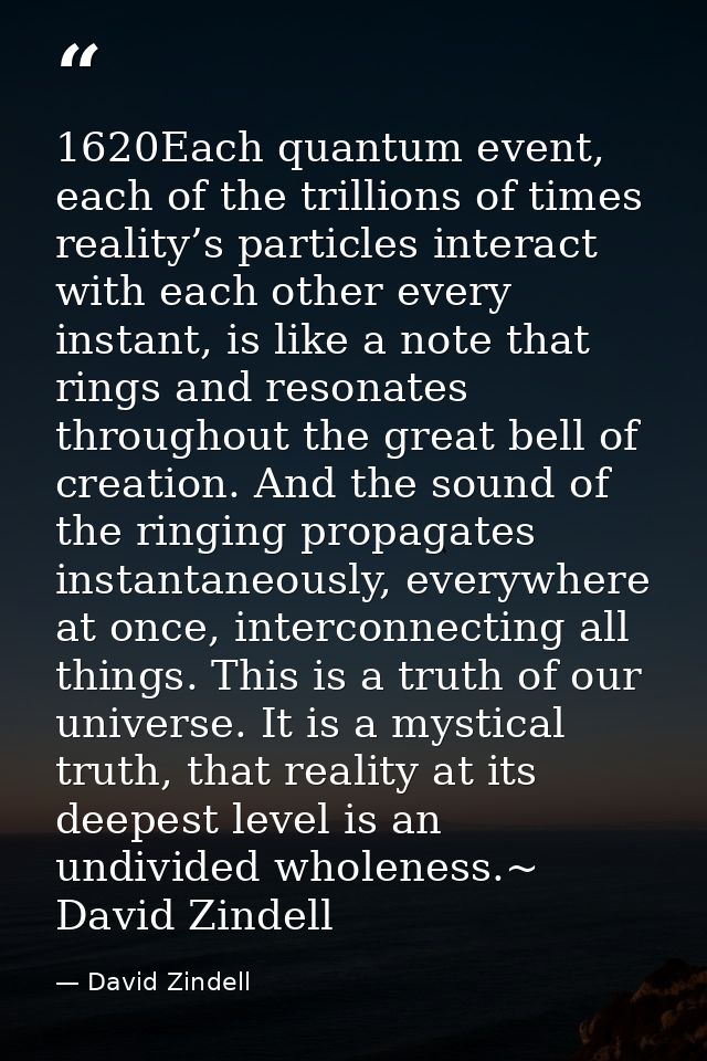 1620Each quantum event, each of the trillions of times reality’s particles interact with each other every instant, is li — David Zindell