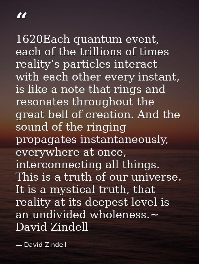 1620Each quantum event, each of the trillions of times reality’s particles interact with each other every instant, is li — David Zindell