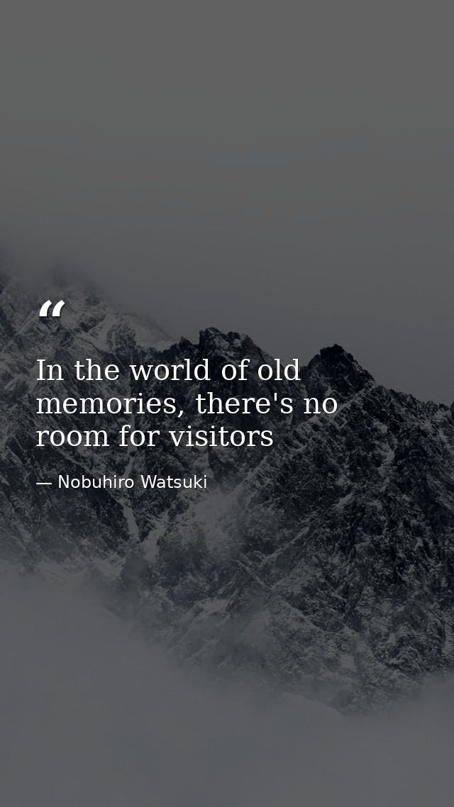 In the world of old memories, there's no room for visitors — Nobuhiro Watsuki