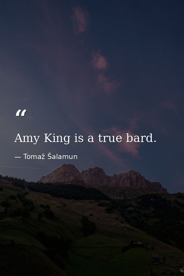 Amy King is a true bard. — Tomaž Šalamun