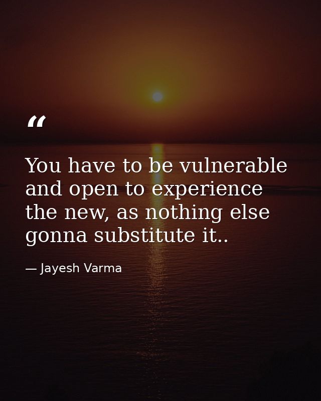 You have to be vulnerable and open to experience the new, as nothing else gonna substitute it.. — Jayesh Varma