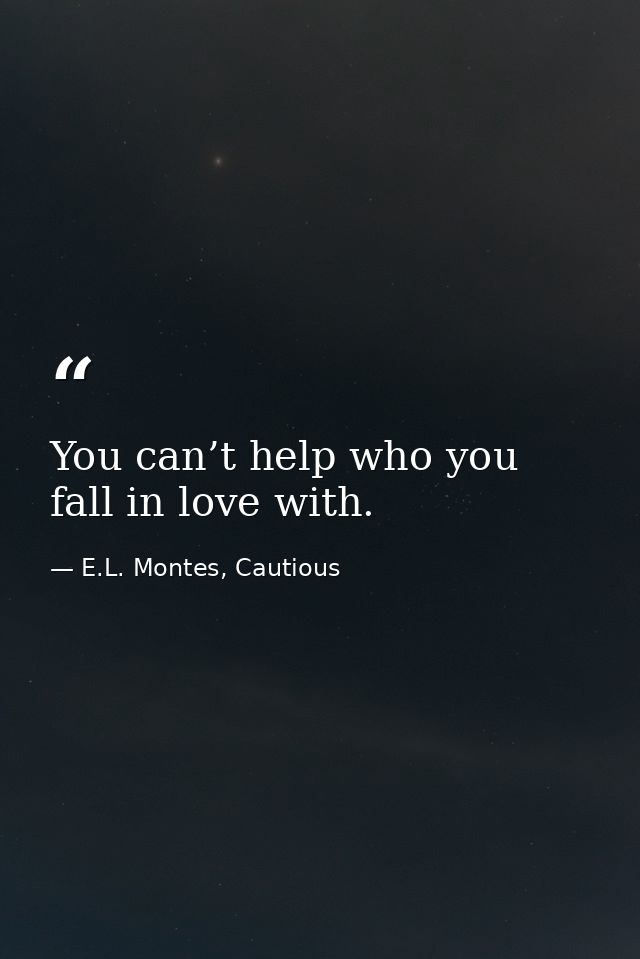 You can’t help who you fall in love with. — E.L. Montes, Cautious