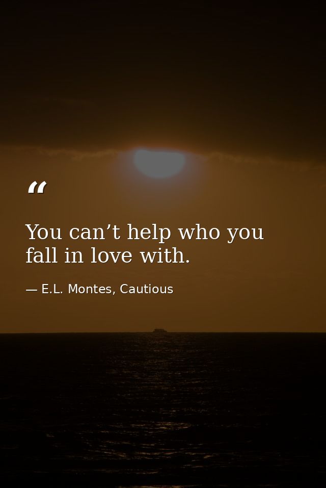 You can’t help who you fall in love with. — E.L. Montes, Cautious