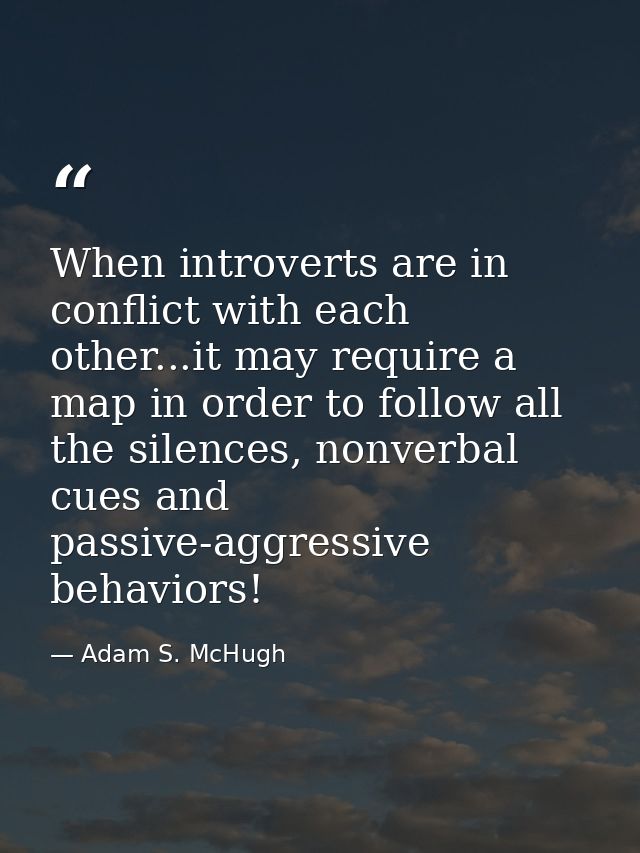 When introverts are in conflict with each other...it may require a map in order to follow all the silences, nonverbal cu — Adam S. McHugh
