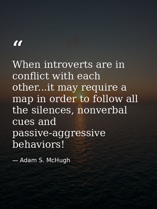 When introverts are in conflict with each other...it may require a map in order to follow all the silences, nonverbal cu — Adam S. McHugh