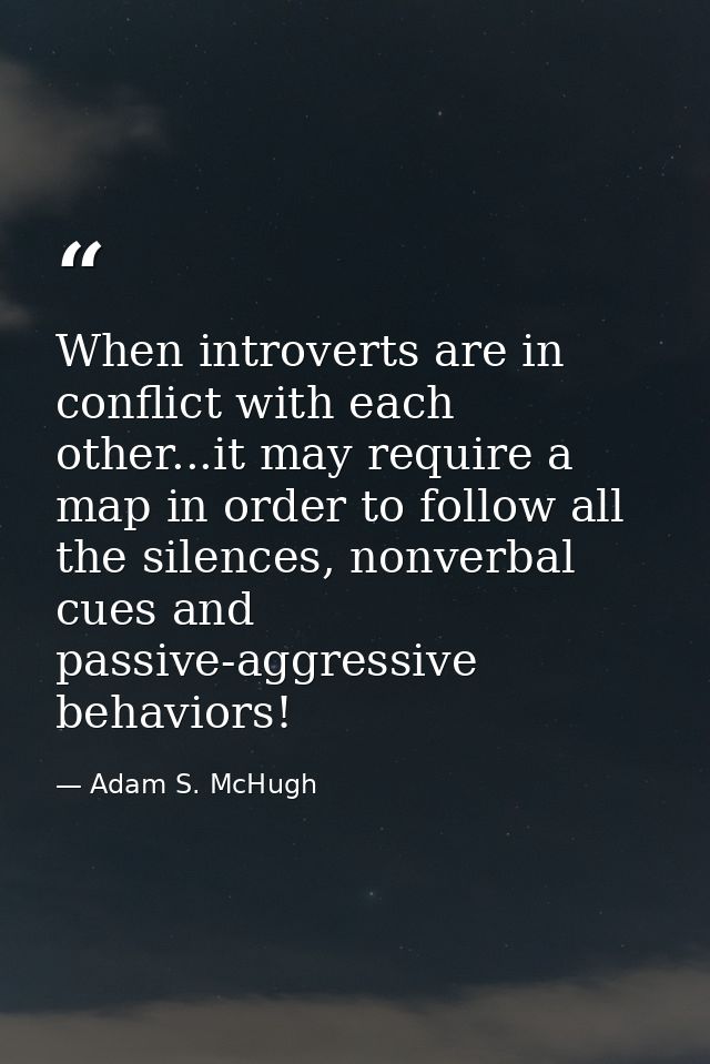 When introverts are in conflict with each other...it may require a map in order to follow all the silences, nonverbal cu — Adam S. McHugh