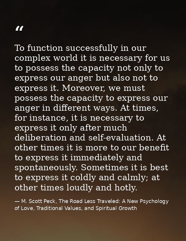 To function successfully in our complex world it is necessary for us to possess the capacity not only to express our ang — M. Scott Peck, The Road Less Traveled: A New Psychology of Love, Traditional Values, and Spiritual Growth