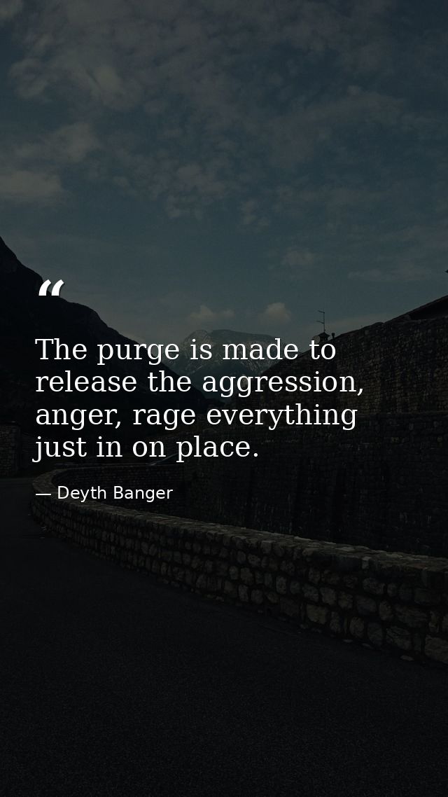 The purge is made to release the aggression, anger, rage everything just in on place. — Deyth Banger