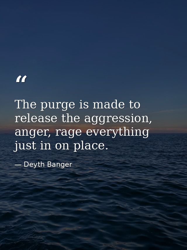 The purge is made to release the aggression, anger, rage everything just in on place. — Deyth Banger