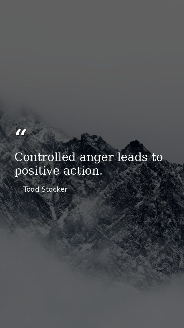 Controlled anger leads to positive action. — Todd Stocker