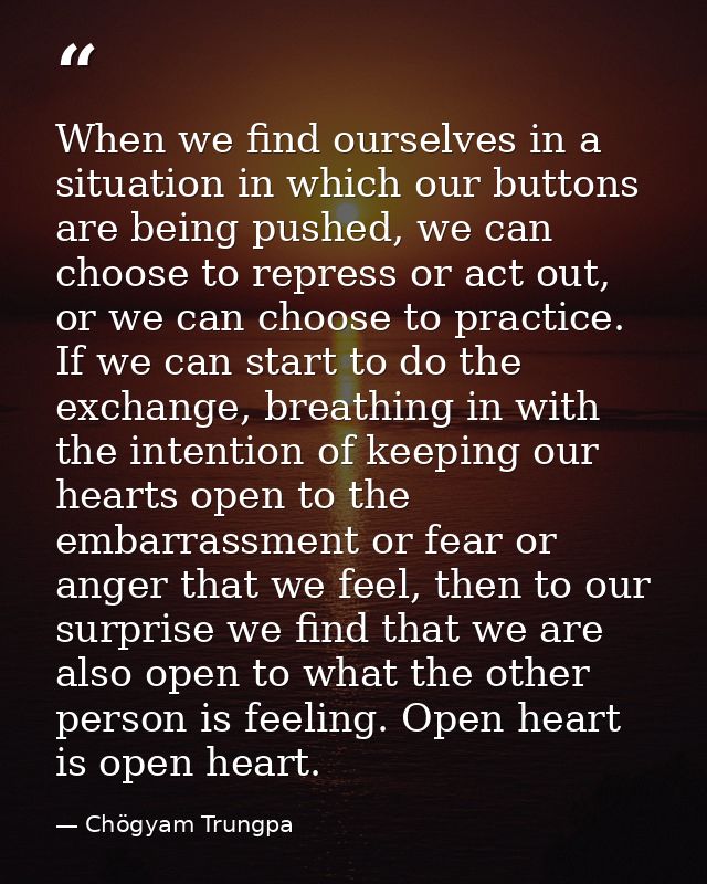 When we find ourselves in a situation in which our buttons are being pushed, we can choose to repress or act out, or we  — Chögyam Trungpa