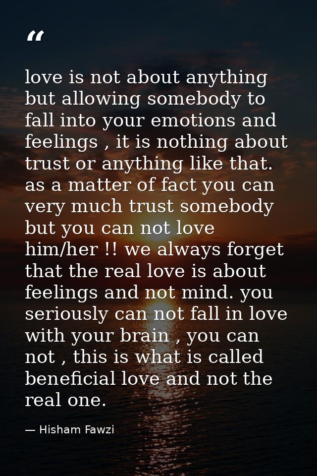 love is not about anything but allowing somebody to fall into your emotions and feelings , it is nothing about trust or  — Hisham Fawzi