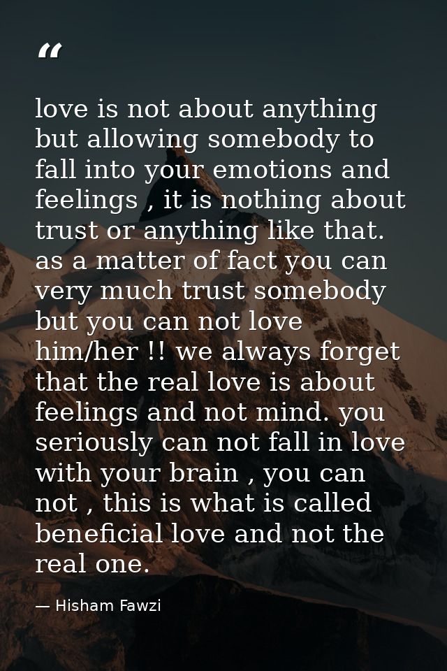 love is not about anything but allowing somebody to fall into your emotions and feelings , it is nothing about trust or  — Hisham Fawzi