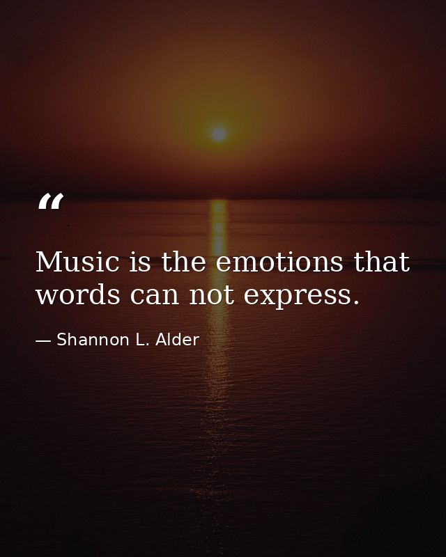 Music is the emotions that words can not express. — Shannon L. Alder