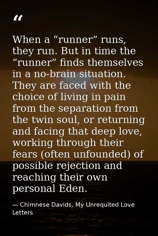 When a “runner” runs, they run. But in time the “runner” finds themselves in a no-brain situation. They are faced with t — Chimnese Davids, My Unrequited Love Letters