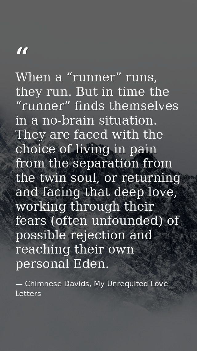 When a “runner” runs, they run. But in time the “runner” finds themselves in a no-brain situation. They are faced with t — Chimnese Davids, My Unrequited Love Letters