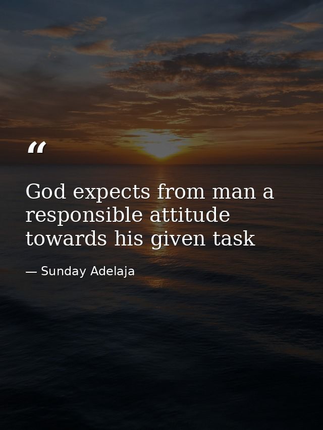 God expects from man a responsible attitude towards his given task — Sunday Adelaja