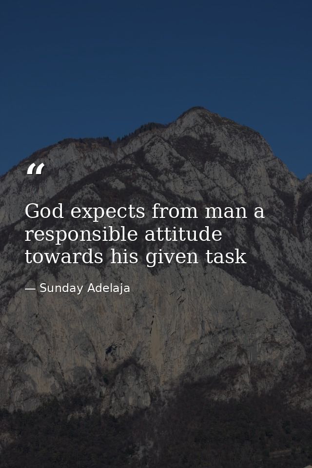 God expects from man a responsible attitude towards his given task — Sunday Adelaja