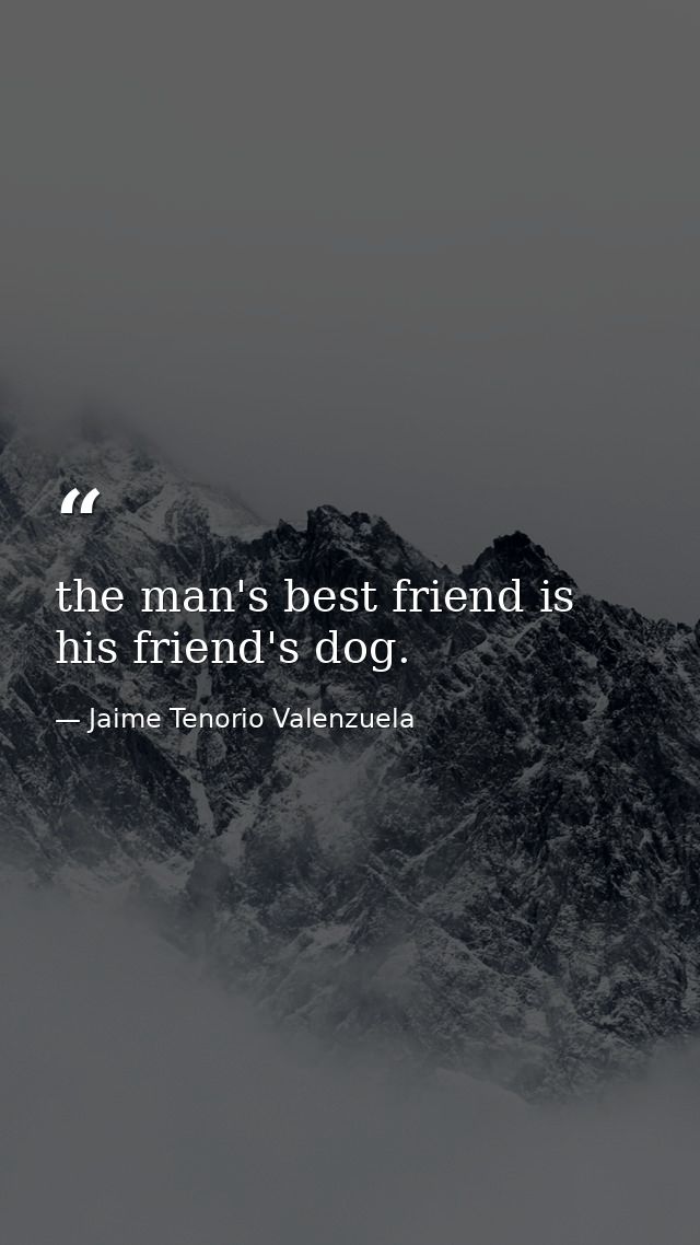 the man's best friend is his friend's dog. — Jaime Tenorio Valenzuela