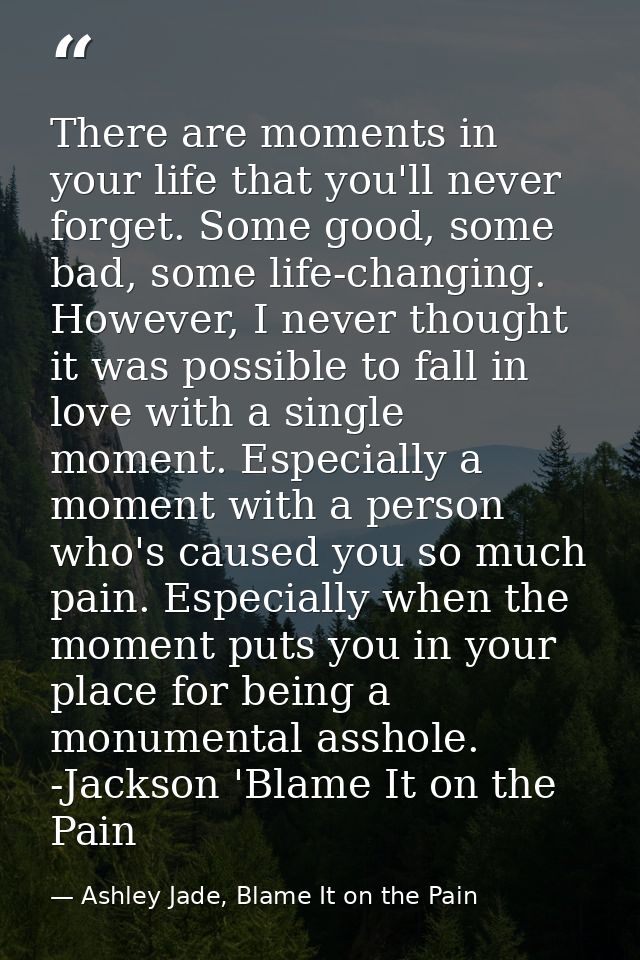 There are moments in your life that you'll never forget. Some good, some bad, some life-changing. However, I never thoug — Ashley Jade, Blame It on the Pain