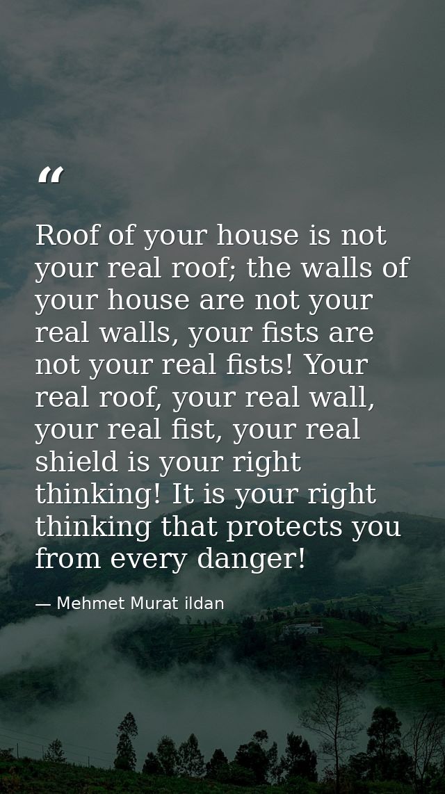 Roof of your house is not your real roof; the walls of your house are not your real walls, your fists are not your real  — Mehmet Murat ildan