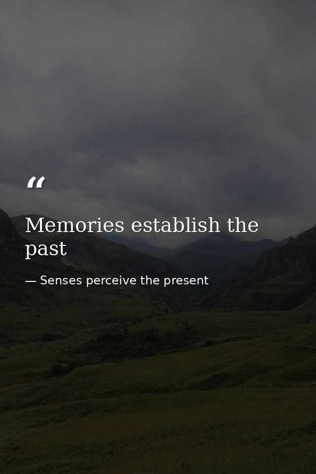 Memories establish the past — Senses perceive the present