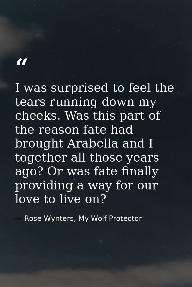 I was surprised to feel the tears running down my cheeks. Was this part of the reason fate had brought Arabella and I to — Rose Wynters, My Wolf Protector