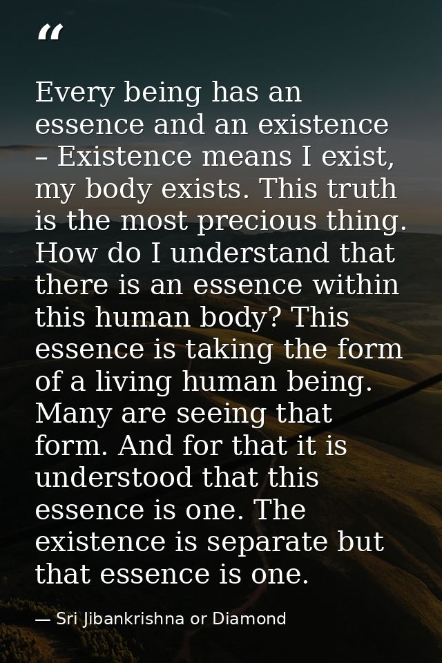 Every being has an essence and an existence – Existence means I exist, my body exists. This truth is the most precious t — Sri Jibankrishna or Diamond