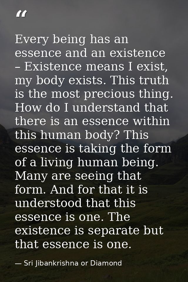 Every being has an essence and an existence – Existence means I exist, my body exists. This truth is the most precious t — Sri Jibankrishna or Diamond
