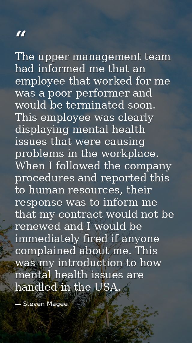 The upper management team had informed me that an employee that worked for me was a poor performer and would be terminat — Steven Magee