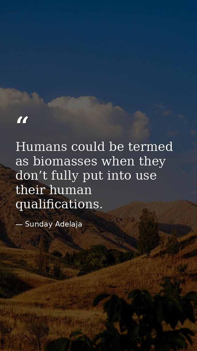 Humans could be termed as biomasses when they don’t fully put into use their human qualifications. — Sunday Adelaja