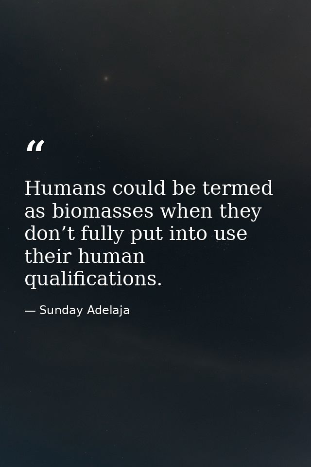 Humans could be termed as biomasses when they don’t fully put into use their human qualifications. — Sunday Adelaja