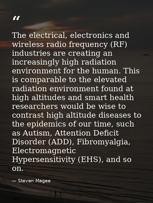 The electrical, electronics and wireless radio frequency (RF) industries are creating an increasingly high radiation env — Steven Magee