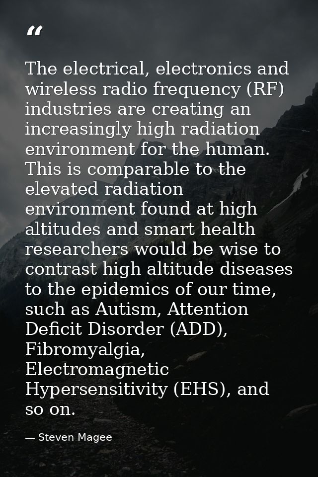 The electrical, electronics and wireless radio frequency (RF) industries are creating an increasingly high radiation env — Steven Magee