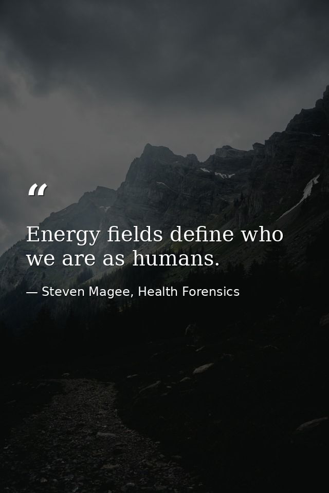 Energy fields define who we are as humans. — Steven Magee, Health Forensics