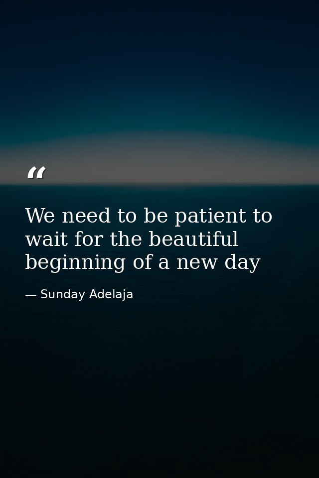 We need to be patient to wait for the beautiful beginning of a new day — Sunday Adelaja