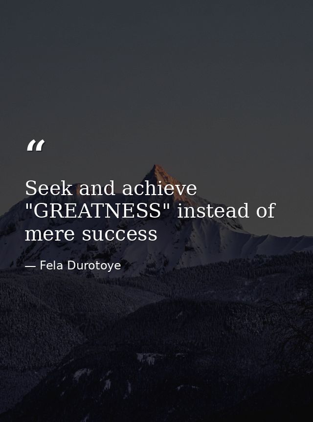 Seek and achieve "GREATNESS" instead of mere success — Fela Durotoye